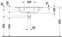 Раковина Duravit ME by Starck 83х40 234283 схема 2