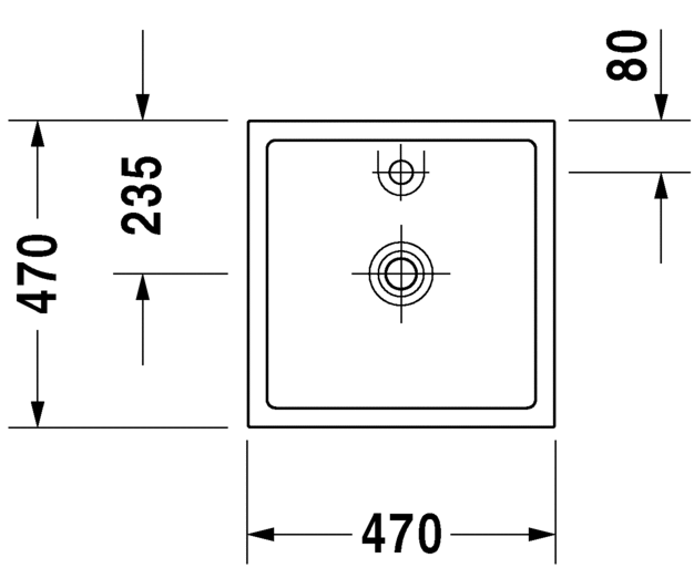 Раковина Duravit Starck 1  47х47 038747 ФОТО