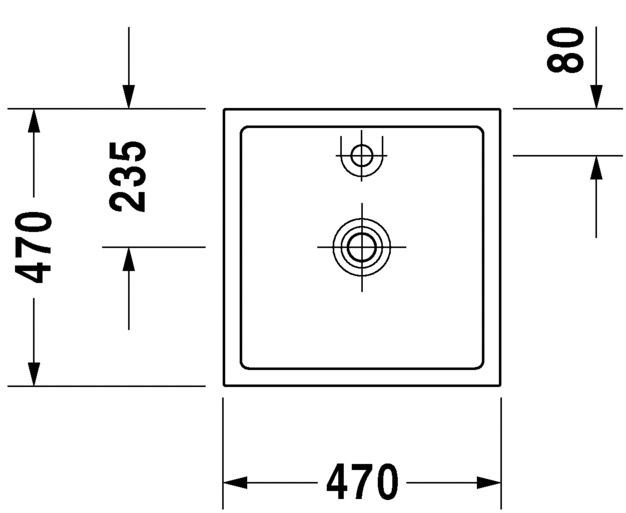 Раковина Duravit Starck 1  47х47 038747 схема 1