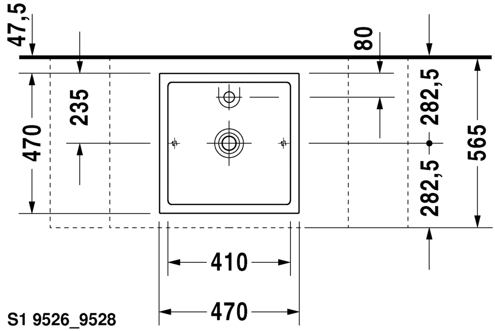 Раковина Duravit Starck 1  47х47 038747 схема 3