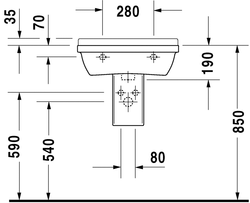 Раковина для ванной Duravit Starck 3 030055 55х43 см схема 7