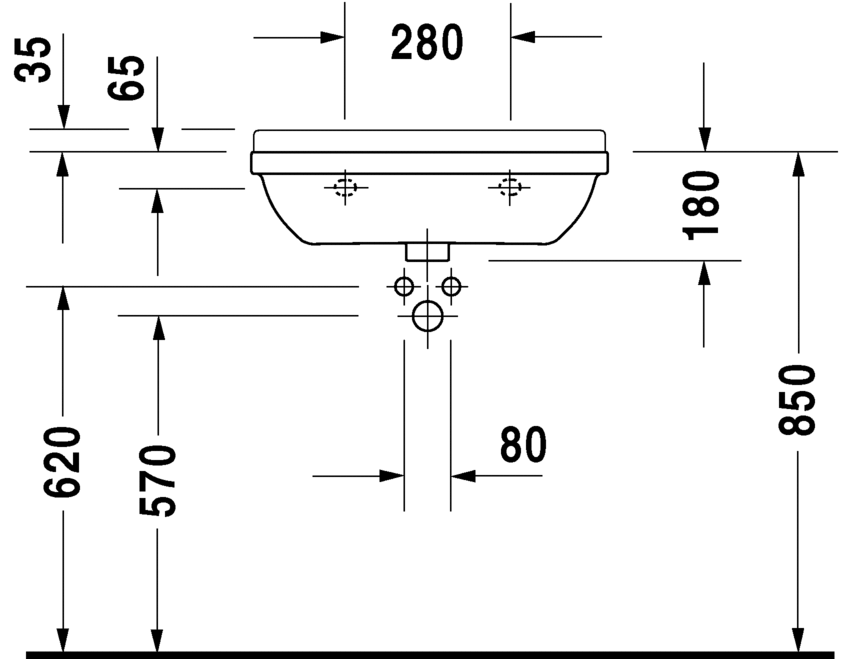 Раковина Duravit Starck 3 60х37 030160 схема 2