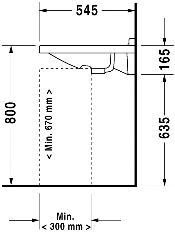 Раковина Duravit Starck 3 70х54,5 030970 схема 2