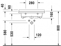 Раковина Duravit Starck 3 60х54,5 030960 схема 3