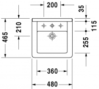 Раковина Duravit Starck 3 48х46,5 030348 схема 3