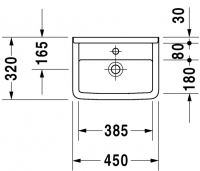 Раковина Duravit Starck 3 45х32 см 075045 схема 1