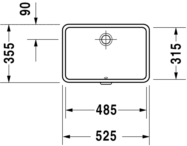 Раковина Duravit Vero Air встраиваемая 48,5х31,5 033048 схема 1