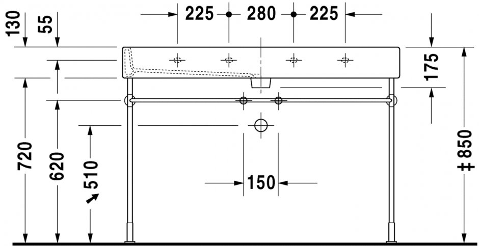 Раковина Duravit Vero 120х47 045412 ФОТО