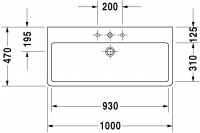 Раковина Duravit Vero 100х47 045410 схема 1