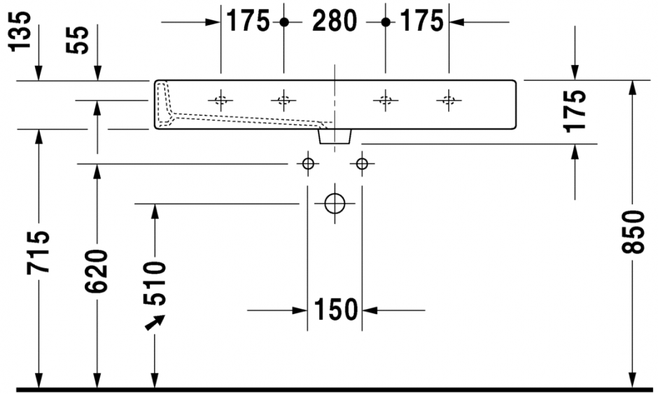 Раковина Duravit Vero 100х47 045410 ФОТО