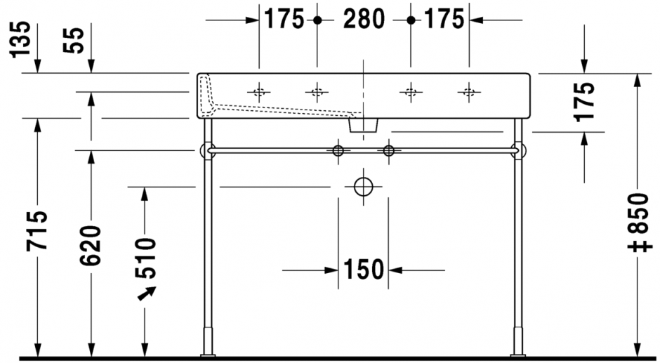 Раковина Duravit Vero 100х47 045410 ФОТО