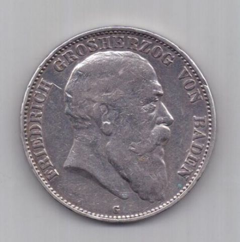 5 марок 1904 г. Баден. Германия