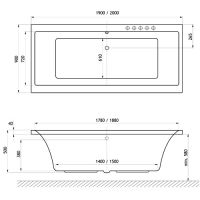 схема ванны Excellent Pryzmat 190x90