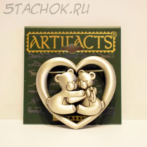 Брошь "Влюбленные мишки" (JJ США)