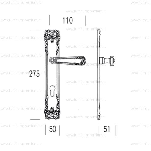 Ручка на планке Salice Paolo Delhi 4311