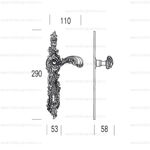 Ручка на планке Salice Paolo Lisbona 4251