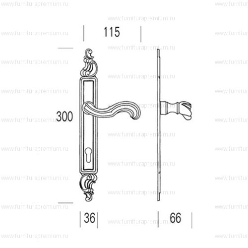Ручка на планке Salice Paolo Masquat 4256