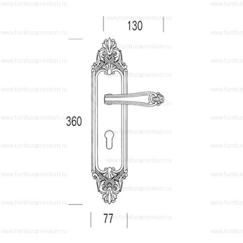 Ручка на планке Salice Paolo Montpellier 3051