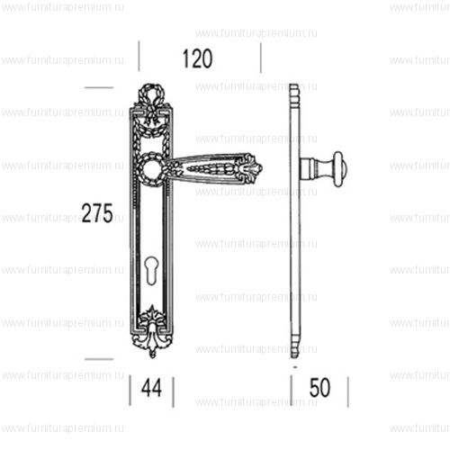 Ручка на планке  Salice Paolo Orleans 4296
