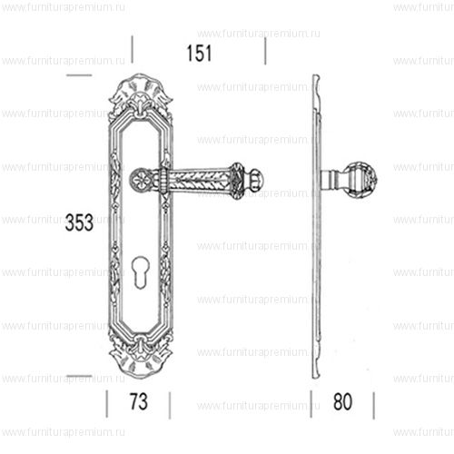 Ручка на планке Salice Paolo Paestum 3118