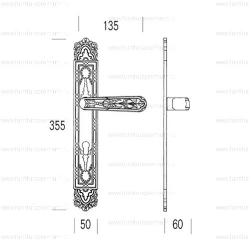 Ручка на планке  Salice Paolo Riyadh 4311/2