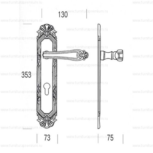 Ручка на планке  Salice Paolo Rochefort 3031