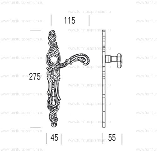 Ручка на планке Salice Paolo Samarra 4271