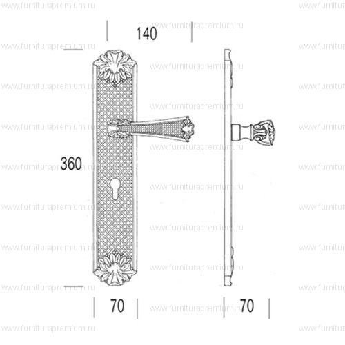 Ручка на планке Salice Paolo Tours 3026
