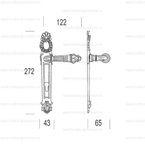 Ручка на планке  Salice Paolo Urbino 4341