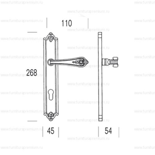 Ручка на планке  Salice Paolo Varsavia 4346