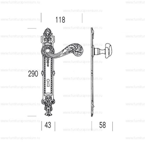 Ручка на планке Salice Paolo Vienna 4291