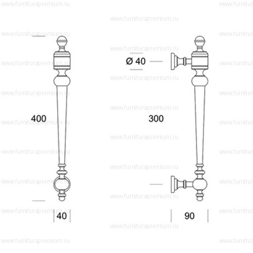 Ручка-скоба Salice Paolo Ascot 4326B. Длина 400 мм.