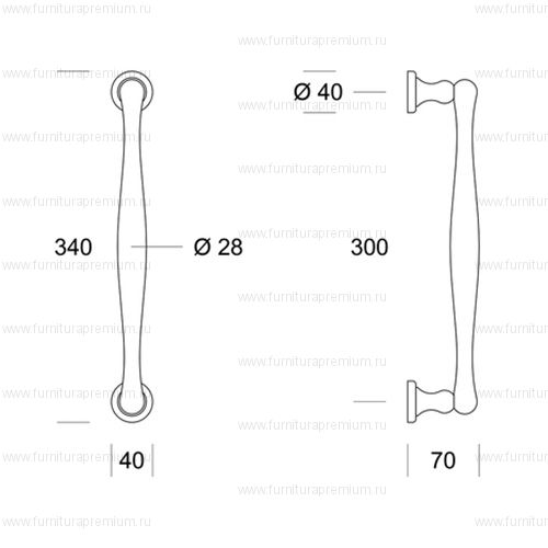 Ручка-скоба Salice Paolo York 2602A. Длина 340 мм.