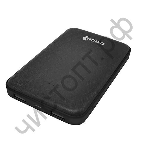 Моб. заряд. устрой. OXION 10000 мАч Li-pol Ultra Thin OPB-1018 2USB 1A/2A, черный,  пластик текстура Carbon, индикатор Power bank