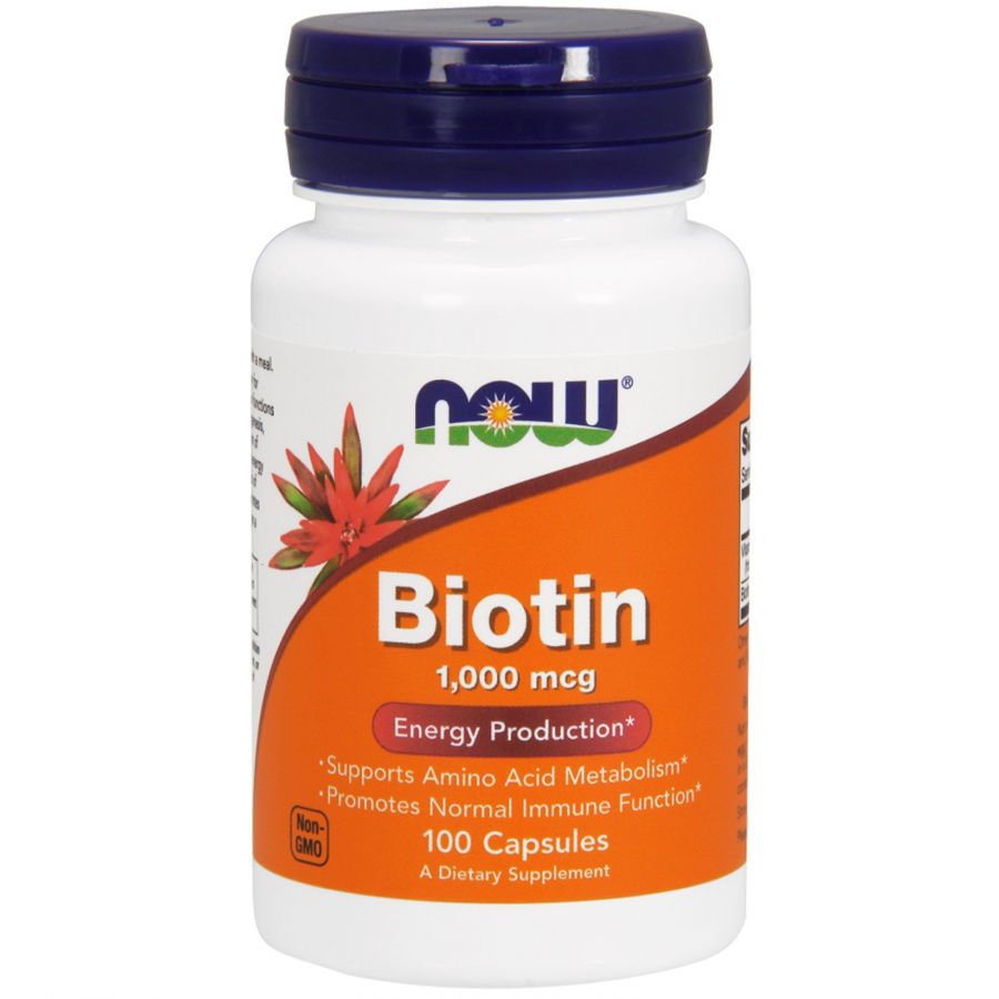 Now Foods, Биотин (Biotin), 1000 мкг., 100 капсул