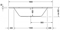 Duravit ванна D-Code 190x90 700138 схема 2