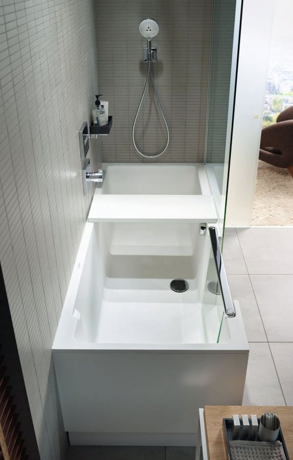 Комбинированная ванна с  зеркальной дверью Duravit Shower + Bath 170x75 700403000100000 ФОТО