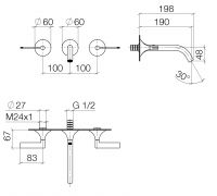 Dornbracht Vaia смеситель для раковины 36712819 схема 1