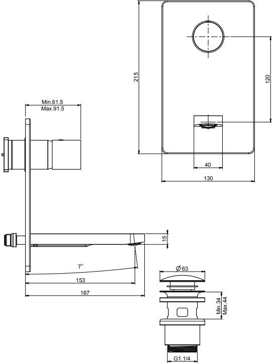 Fima carlo frattini Quad смеситель для биде F3722 схема 1