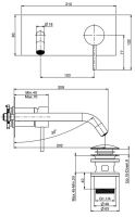 Fima carlo frattini Spillo steel смеситель для раковины F3081LX5INOX схема 1