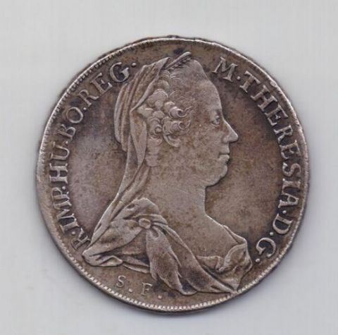 1 талер 1780 года AUNC Гюнцбург Австрия