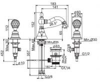 Fima carlo frattini Elizabeth chic смеситель для биде F5082C схема 1