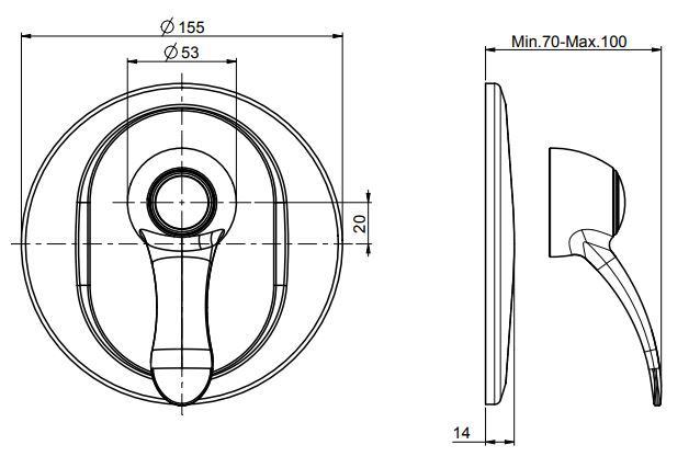 Fima carlo frattini Lamp/Bell смеситель для ванны/душа F3309/1 схема 1