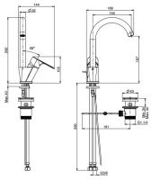 Смеситель для раковины Fima carlo frattini Serie 22 F3841 схема 1