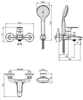 Смеситель для ванны Fima carlo frattini Serie 22 F3834 цвет хром схема 1