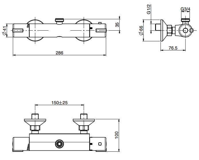 Fima carlo frattini Fimatherm смеситель для душа F4075/3 схема 1