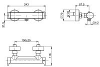 Fima carlo frattini Fimatherm смеситель для душа F4225/1 схема 1