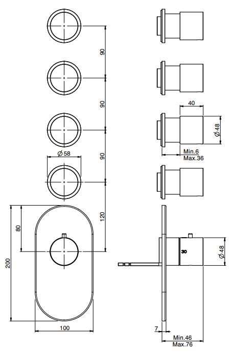 Fima carlo frattini Fimatherm смеситель для ванны/душа F3253X4 ФОТО