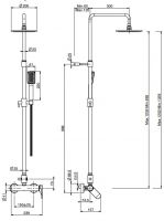 Fima - carlo frattini Quad стойка душевая с тропическим душем F3735/2 схема 1