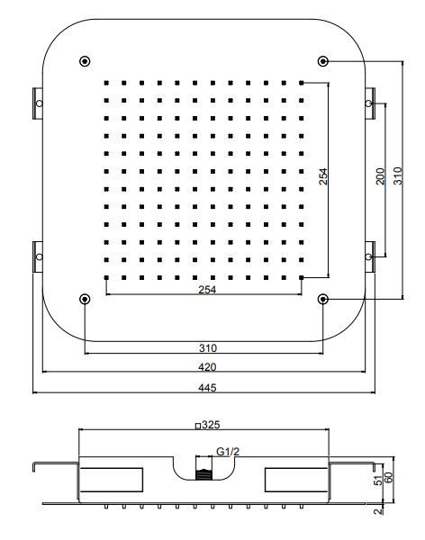 Тропический душ Fima - carlo frattini Wellness F2417 42х42 ФОТО